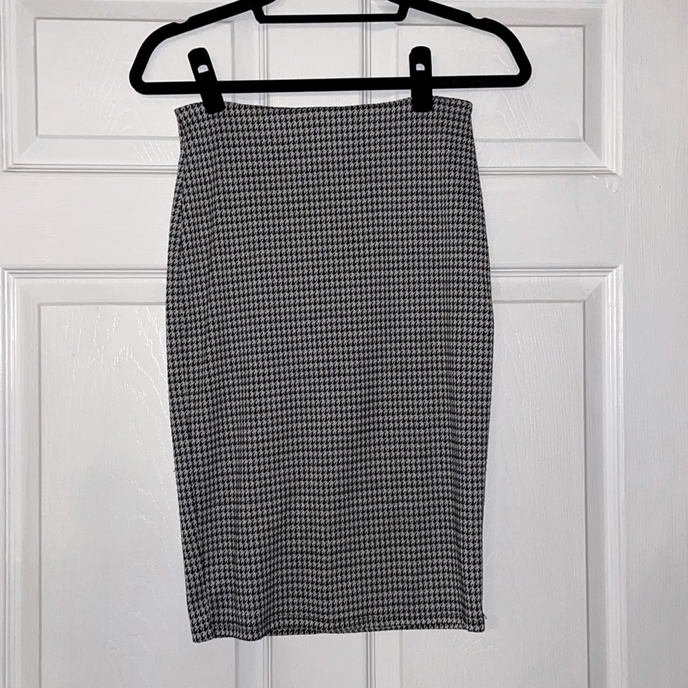 Dogtooth A-line Midi Pencil Skirt
